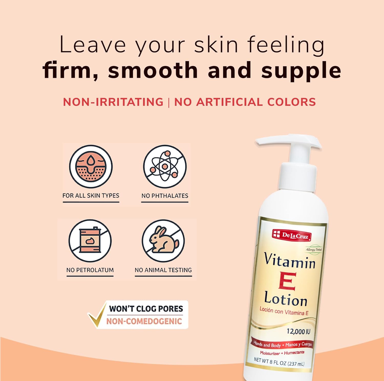 DE LA CRUZ 12,000 IU VITAMIN E LOTION 8 fl. oz. - MeStore - DE LA CRUZ