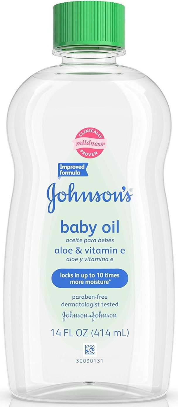 Johnson's Baby Oil, Aloe Vera and Vitamin E, 14 Fl Oz – MeStore