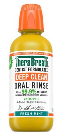 NEW! TheraBreath Deep Clean Antiseptic Oral Rinse Fresh Mint 16oz - MeStore - TheraBreath