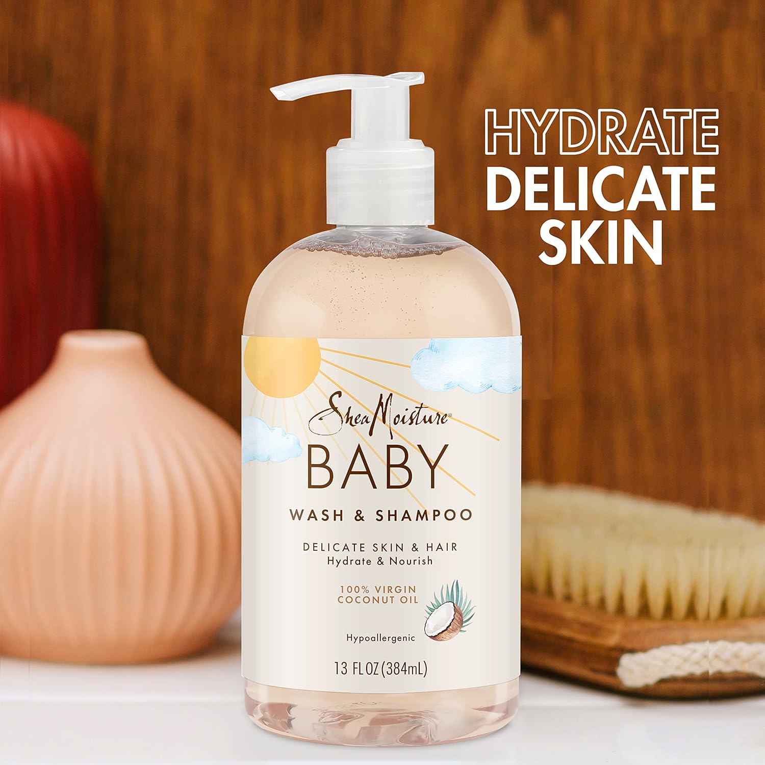 SHEA MOISTURE Baby Wash and Shampoo for 100% Virgin Coconut Oil, 13 Fl Oz - MeStore - Shea Moisture