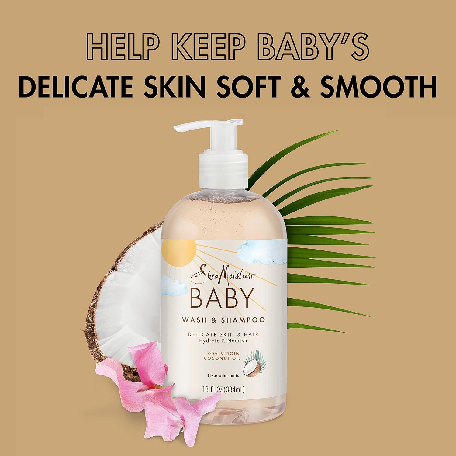 SHEA MOISTURE Baby Wash and Shampoo for 100% Virgin Coconut Oil, 13 Fl Oz - MeStore - Shea Moisture