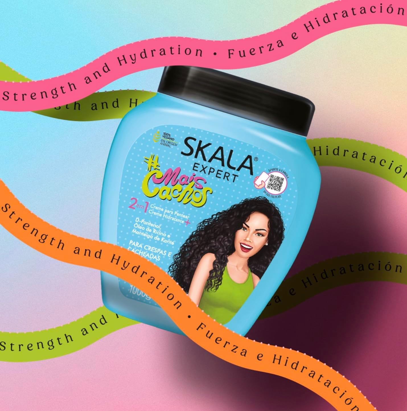 Skala Expert Mais cachos Hair Cream And Conditioner Strengthens And Moisturizes All Types of Curly Hair - 1kg - MeStore - SKALA