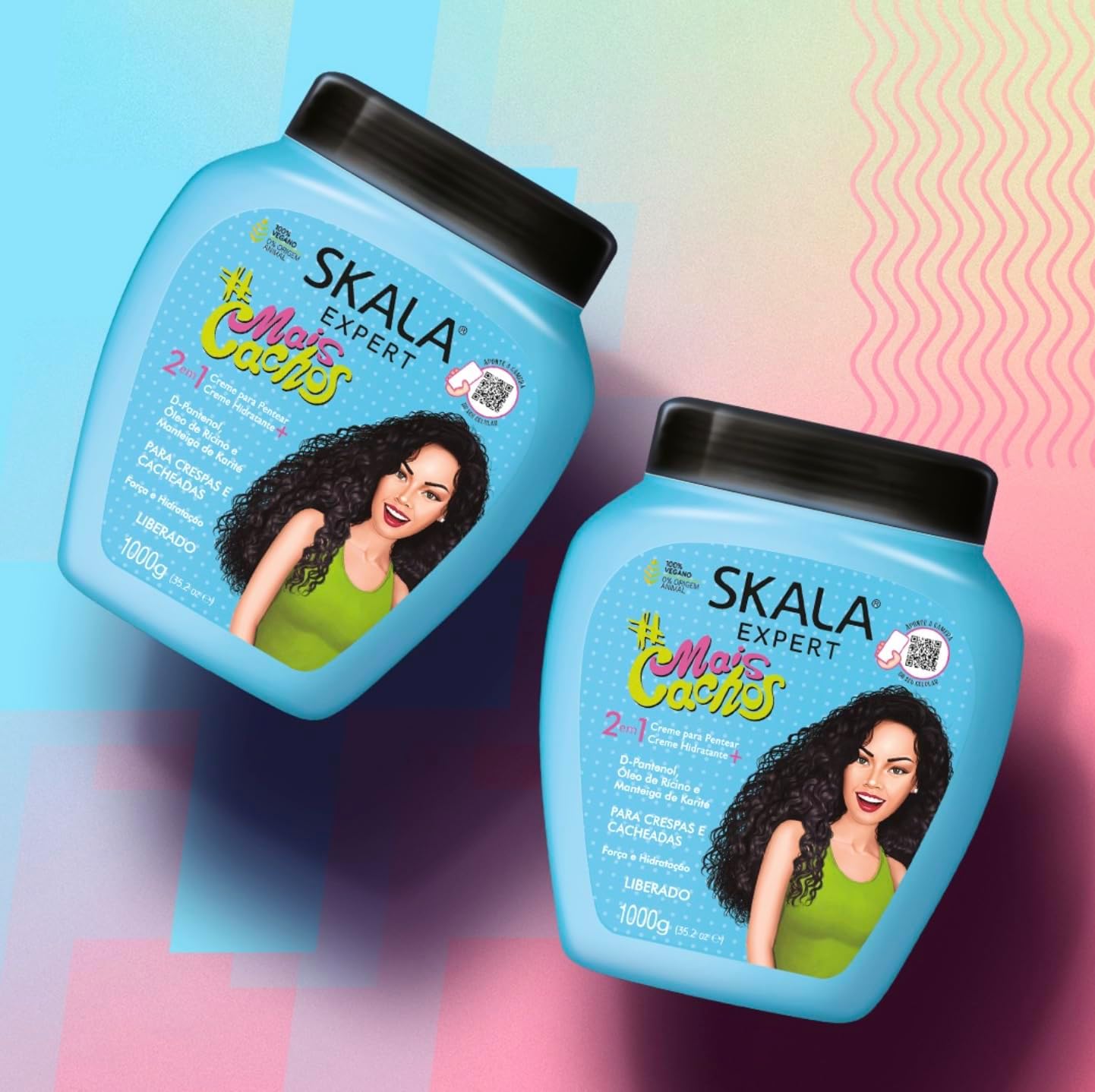 Skala Expert Mais cachos Hair Cream And Conditioner Strengthens And Moisturizes All Types of Curly Hair - 1kg - MeStore - SKALA