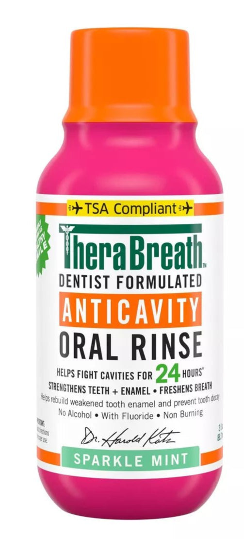TheraBreath AntiCavity Oral Rinse Sparkle Mint 3oz - MeStore - TheraBreath