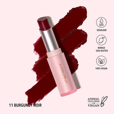 Moira - Signature Lipstick (011, Burgundy Noir)