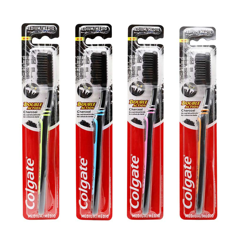 Colgate Double Action Toothbrush Charcoal Medium