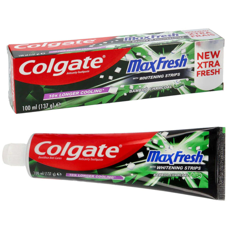 Colgate Max Fresh Charcoal With Whitening Strips 100Ml Import