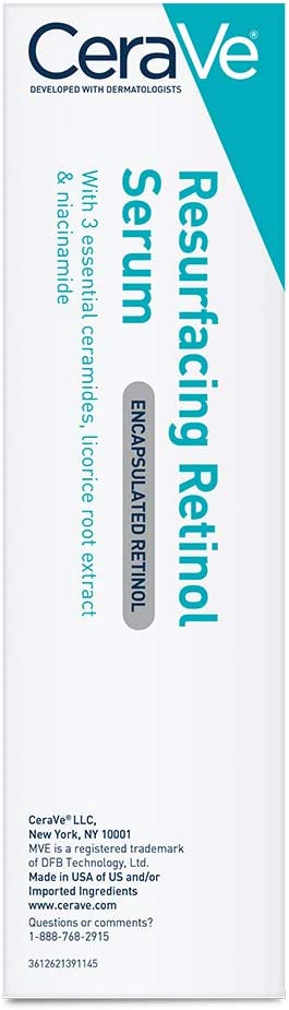 CeraVe Retinol Serum for Post-Acne Marks and Skin Texture, Pore Refining, 1 Oz