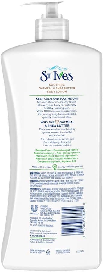 St. Ives Soothing Oatmeal & Shea Butter Body Lotion 4X21OZ