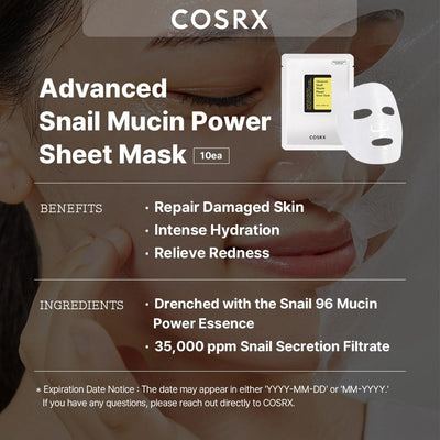 COSRX Advanced Snail Mucin Power Essence Sheet Mask 10ea