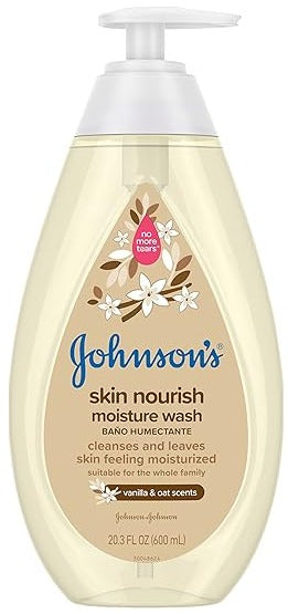 Johnson's skin nourish moisture wash, vanilla & oat, 20.3 oz