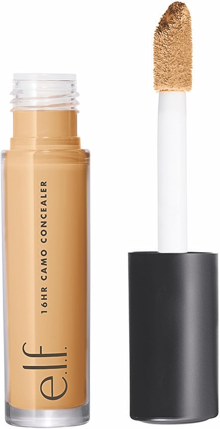 E.l.f. 16HR Camo Concealer, Full Coverage, Highly Pigmented Concealer With Matte Finish, Crease-proof, Vegan & Cruelty-Free, Medium Peach, 0.203 Fl Oz