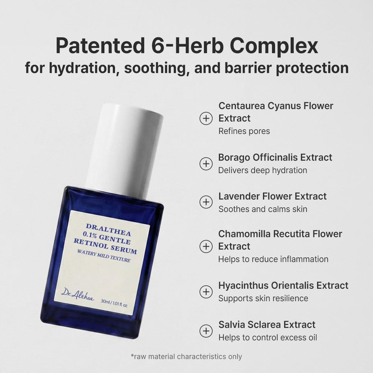 Dr.Althea 0.1 Gentle Retinol Serum - Korean skincare, 1.01fl.oz, Reduce Wrinkles, Fine Lines, & Signs of Aging, Gentle Skincare for Day & Night