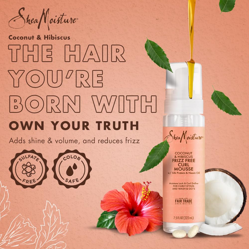 Coconut & Hibiscus Frizz-Free Curl Mousse-7.5 Oz