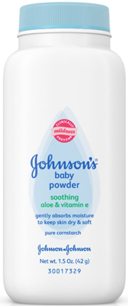 Johnsons Baby Powder With Aloe Vera And Vitamin E Pure Cornstarch, 1.5 oz