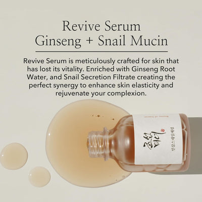 Beauty of Joseon- Revive Serum : Ginseng + Snail Mucin- 30ml (1 fl.oz.)
