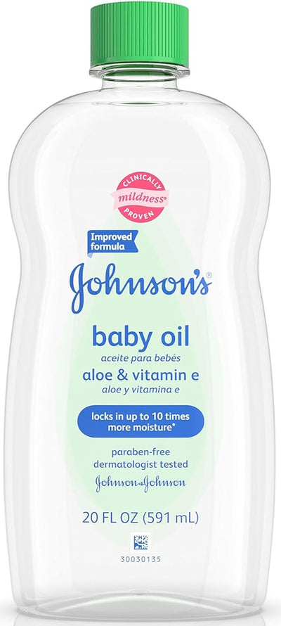 Johnson's Baby Oil, Aloe Vera and Vitamin E, 20 Fl Oz