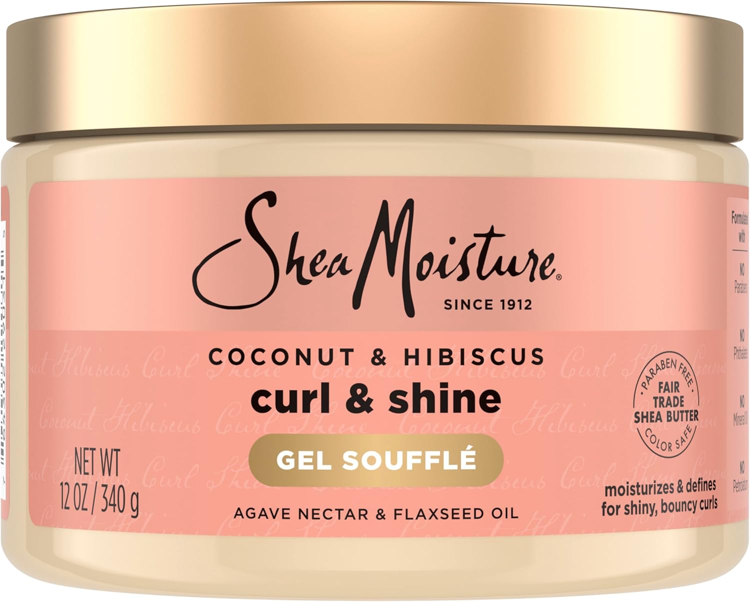 Shea Moisture Curl Enhancer Gel Curling Gel Soufflé - Coconut and Hibiscus 12Oz