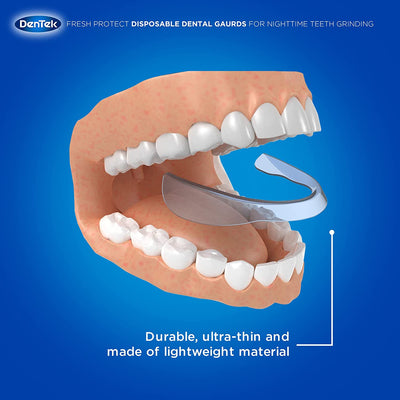 واقيات الأسنان للاستعمال مرة واحدة من DenTek Fresh Protect، طحن الأسنان ليلاً، عدد 32، كمية تكفي 96 يومًا