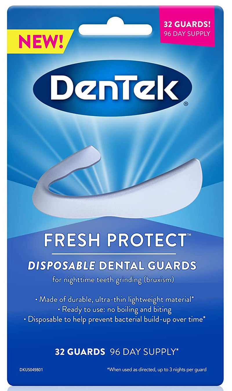 DenTek Fresh Protect Disposable Dental Guards, Nighttime Teeth Grinding, 32 Count, 96 Day Supply