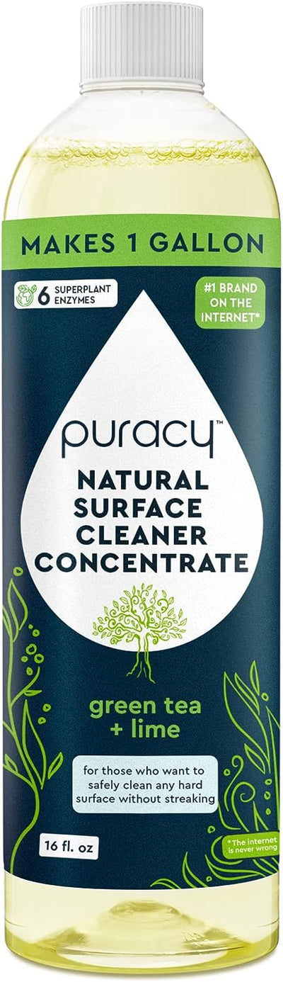 Puracy Natural Surface Cleaner Concentrate organic Green Tea and Lime 16 Fl.Oz