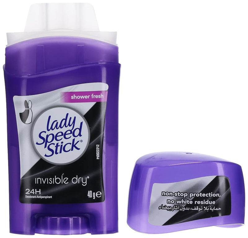 Lady Speed Stick Anti-Perspirant & Deodorant, Invisible Dry, Shower Fresh, 1.4 oz