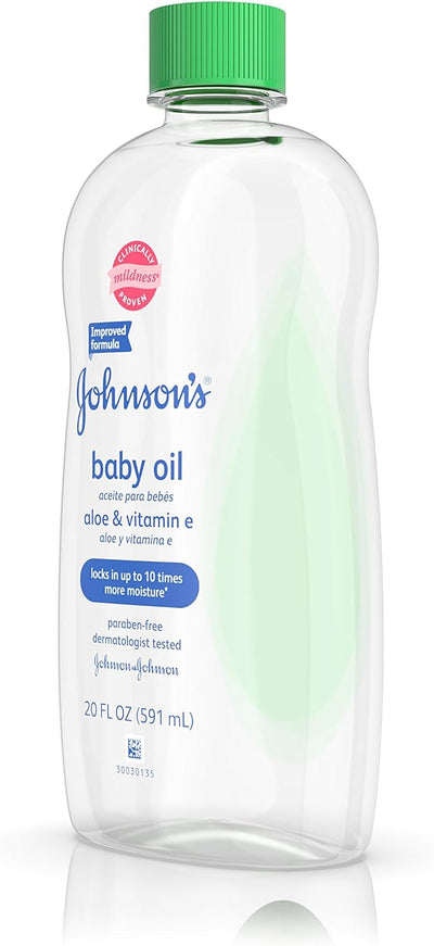 Johnson's Baby Oil, Aloe Vera and Vitamin E, 20 Fl Oz
