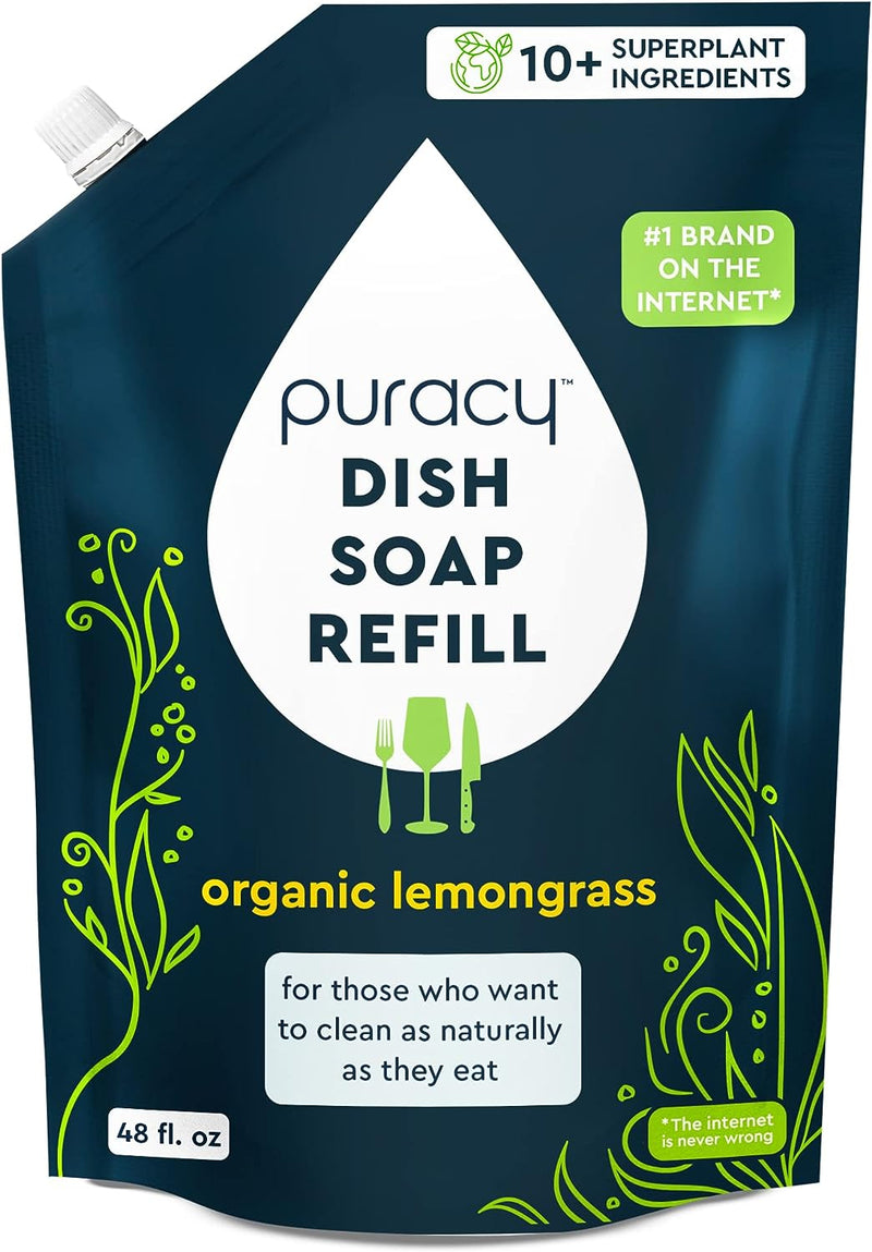 Puracy Natural Dish Soap Organic lemongrass 48fl.oz(1418 ML)
