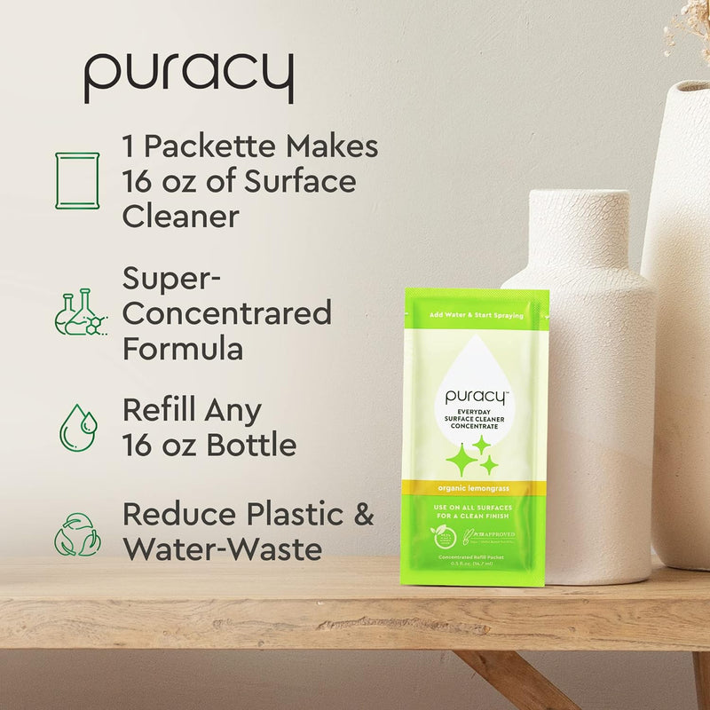 Puracy Natural Surface Cleaner Concentrate green tea+ lime .5Fl Oz
