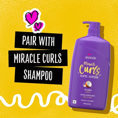 Aussie Miracle Curls Conditioner with Coconut Oil Paraben Free, 26.2 Oz