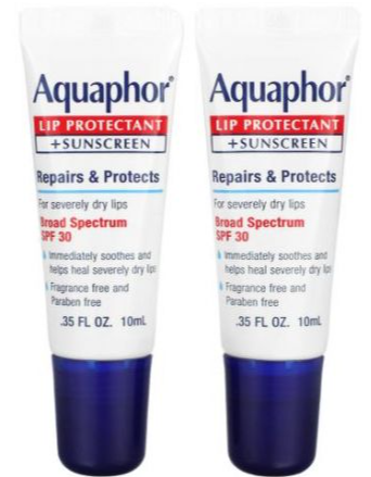Aquaphor Lip Repair & Protect SPF 30 Tube Blister Card DUAL PACK - 2 - 0.35 oz