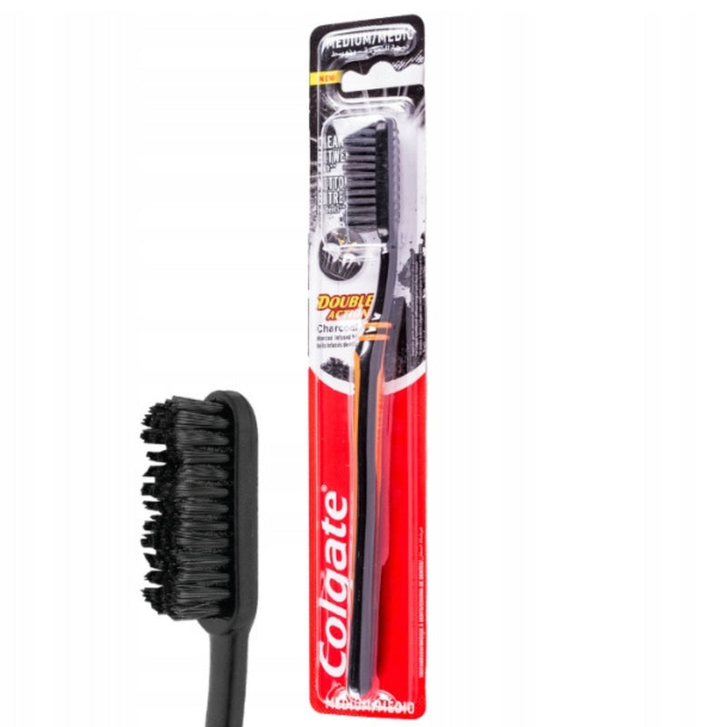 Colgate Double Action Toothbrush Charcoal Medium