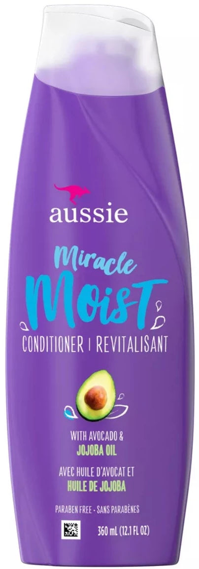 Aussie Miracle Moist Conditioner 12.1 Ounce With Avocado & Jojoba Oil (360ml)
