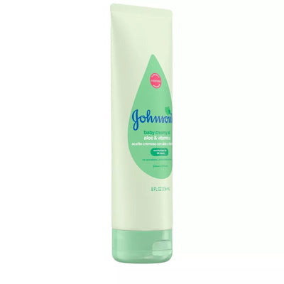 Johnson's Baby Creamy Body Oil with Aloe & Vitamin E for Delicate Skin, Hypoallergenic - 8 fl oz