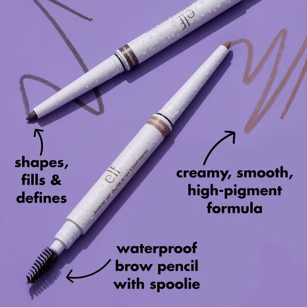 E.l.f. Instant Lift Waterproof Brow Pencil, Long-Lasting Eyebrow Pencil For Grooming & Shaping Brows, Vegan & Cruelty-free, Neutral Brown