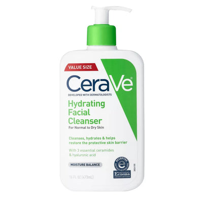 Cerave Face Wash, Hydrating Facial Cleanser for Normal to Dry Skin 16oz