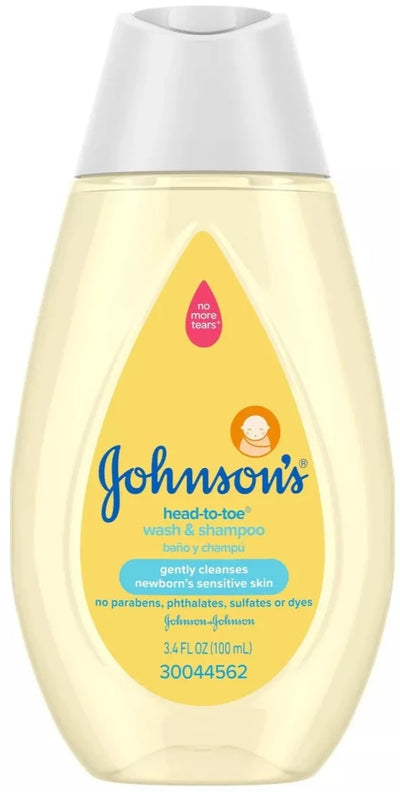 Johnson's Head-To-Toe Gentle Baby Body Wash & Shampoo, Travel Size - 3.4 fl oz