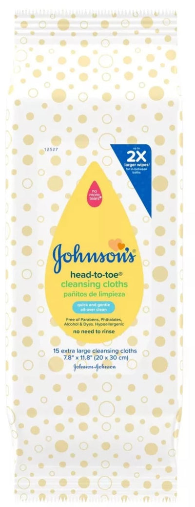 Johnson- head-to-toe® Cleansing Cloths Extra-Large 15 ct.