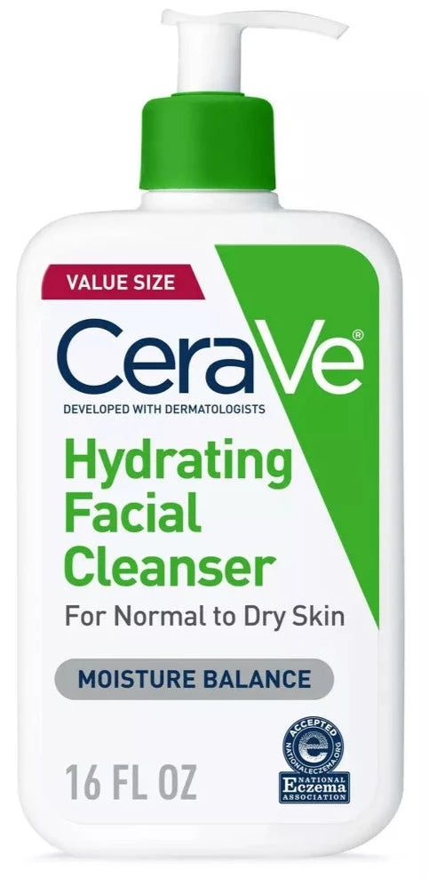 Cerave Face Wash, Hydrating Facial Cleanser for Normal to Dry Skin 16oz