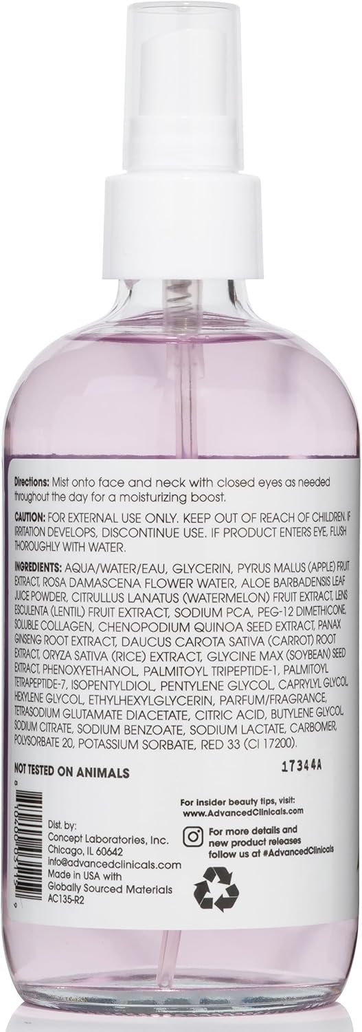 Advanced Clinicals Collagen + Rosewater face mist - MeStore - Advanced Clinicals