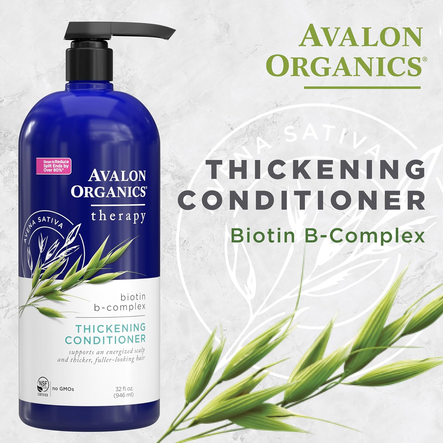 Avalon Organics Therapy Thickening Conditioner, Biotin B - Complex, 32 Oz - MeStore - Avalon Organics