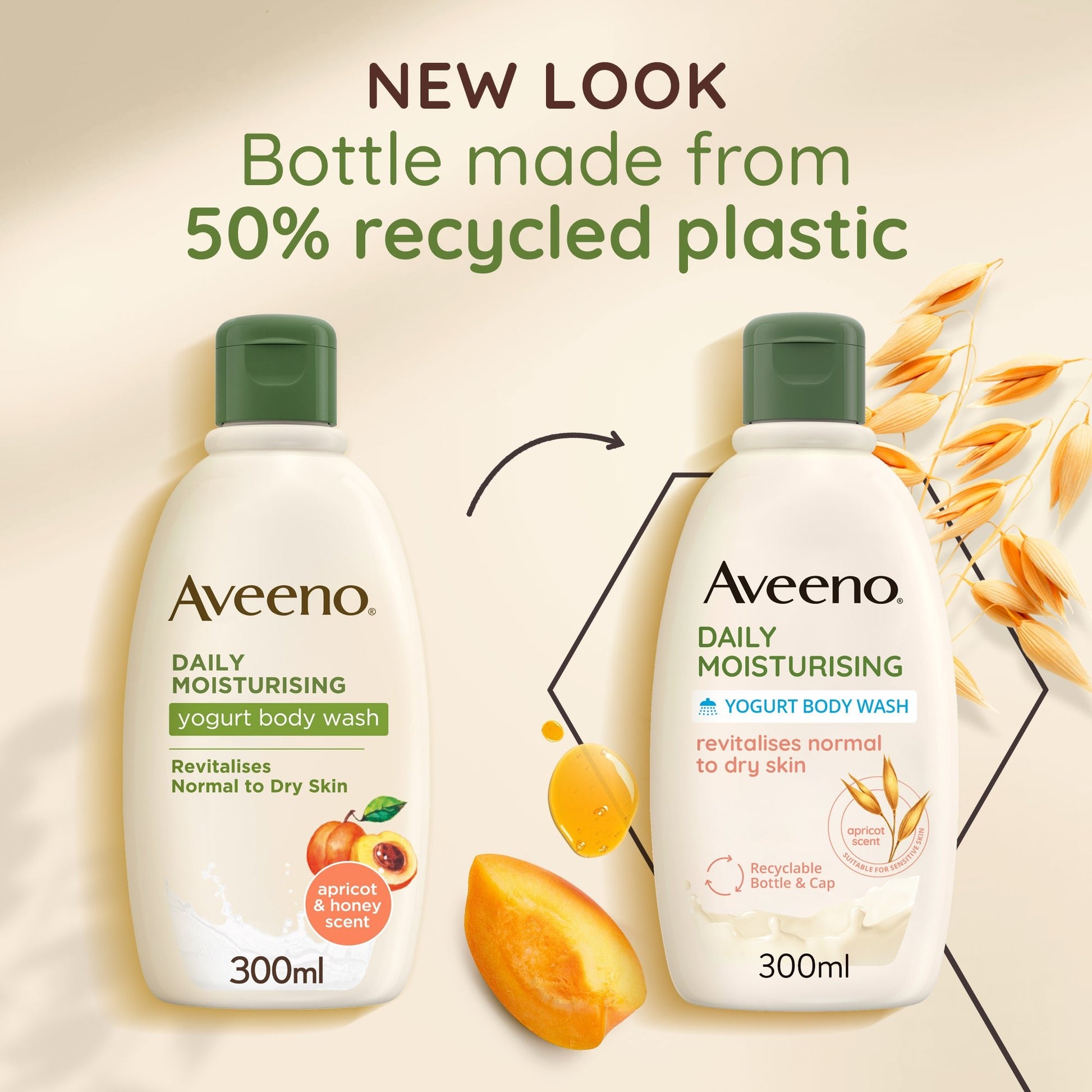 Aveeno Body Wash Daily Moisturising Apricot And Honey 300ml - MeStore - Aveeno