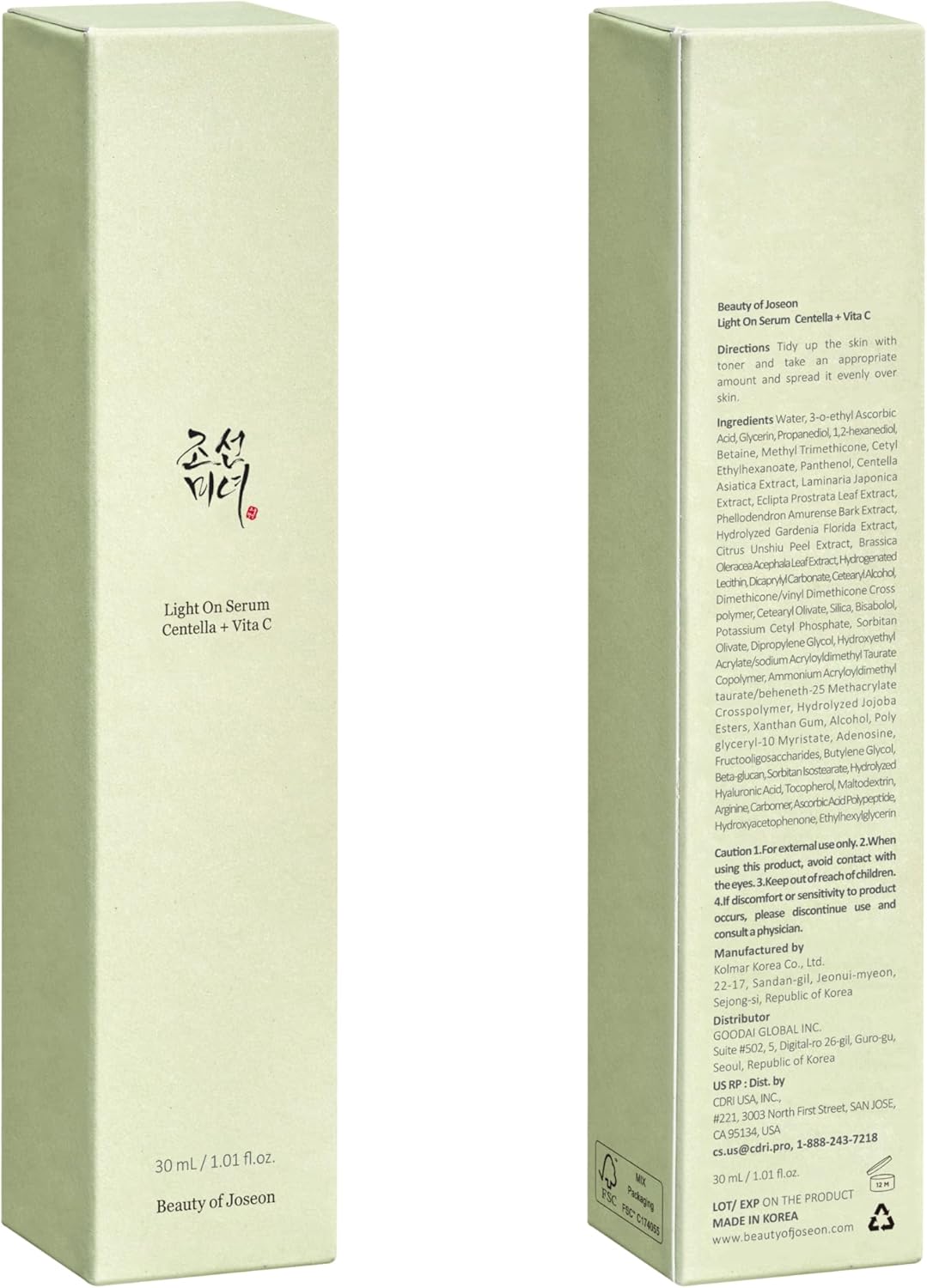 BEAUTY OF JOSEON - LIGHT ON SERUM CENTELLA + VITA C 30ml - MeStore - Beauty of Joseon