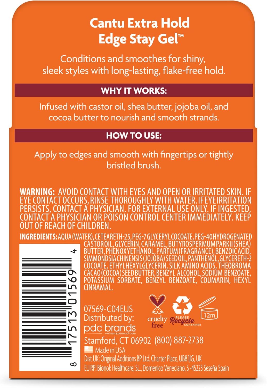 Cantu Shea Butter Extra Hold Edge Stay Gel 64g - MeStore - Cantu