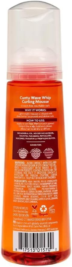 Cantu Shea Butter Wave Whip Curling Mousse 8.4oz - MeStore - Cantu