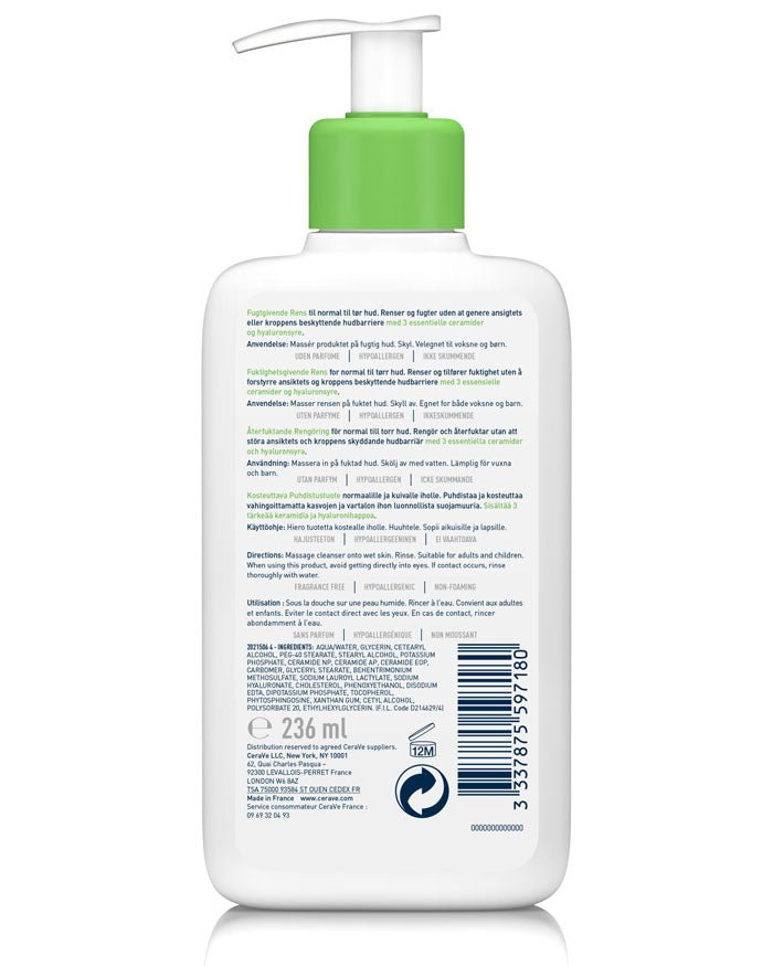 Cerave Foaming Cleanser Hydrating 473 ml - MeStore - Cerave