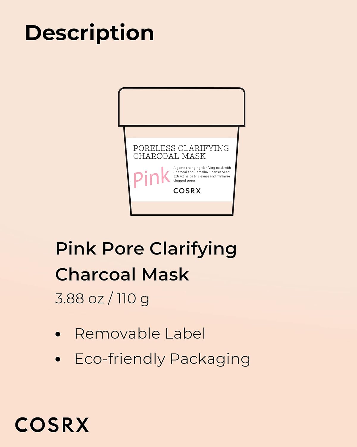 COSRX Poreless Clarifying Charcoal Mask - Pink - 110g - MeStore - COSRX