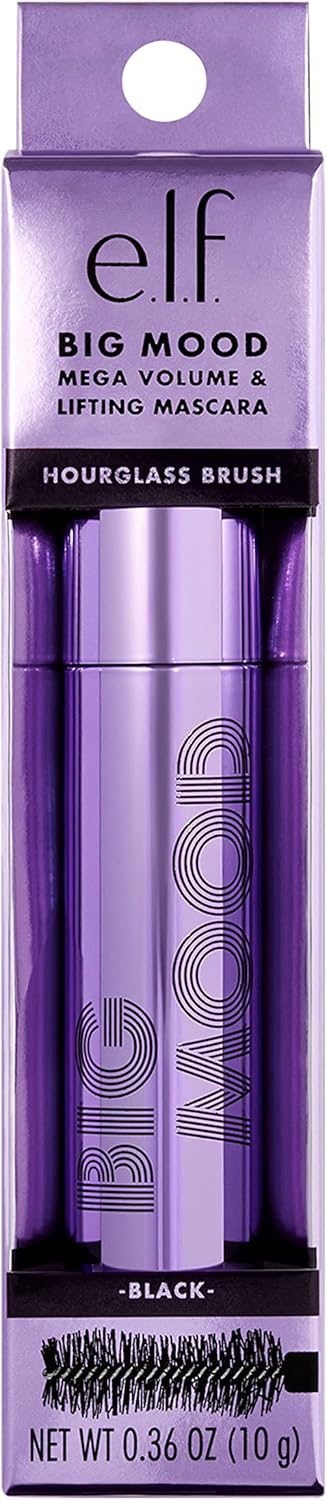 E.l.f. Big Mood Mascara, Instantly Creates Long - Lasting, Bold & Lifted, Voluminous Lashes, Infused with Jojoba Wax, Black, 0.30 fl Oz - MeStore - Elf