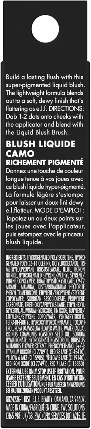 Elf Camo Liquid Blush Long Lasting Liquid Blush For High Pigment Color Creates A Soft Dewy Finish Vegan & Cruelty Free Pinky Promise - MeStore - Elf