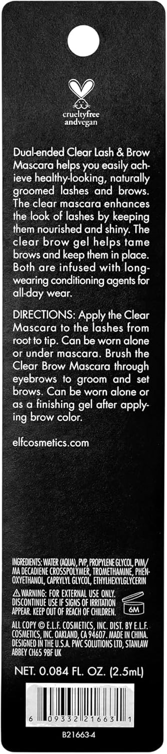 E.l.f. Clear Brow Lash Mascara Clear 4 fl. oz., Crystal, 0.08 Fl Oz - MeStore - Elf